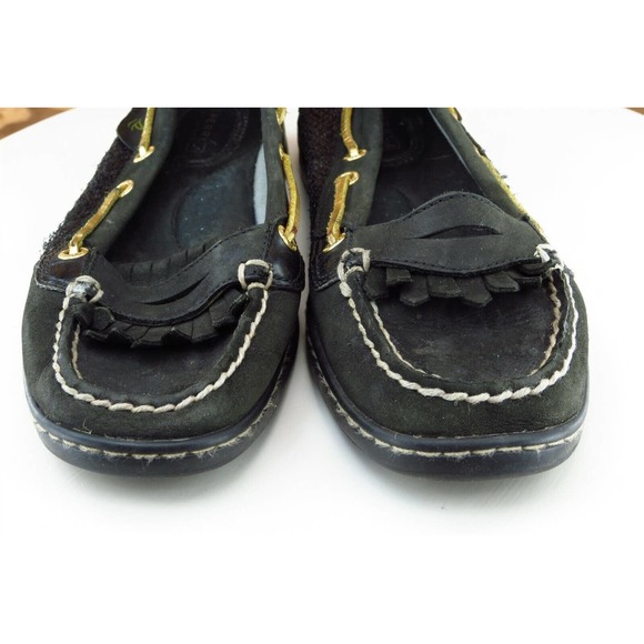 Sperry Top-Sider Size 6.5‎ M Black Boat Shoe Shoes Leather Women 9104548 - Picture 2 of 8